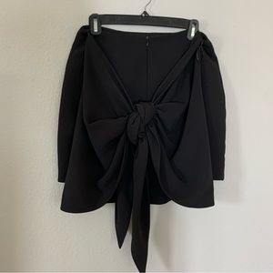 C/MEO collective black faux wrap tied front dressy, short skirt size M